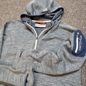 Ortovox Fleece Light Grid Zip Neck Hoody Medium Merino Wool Warm